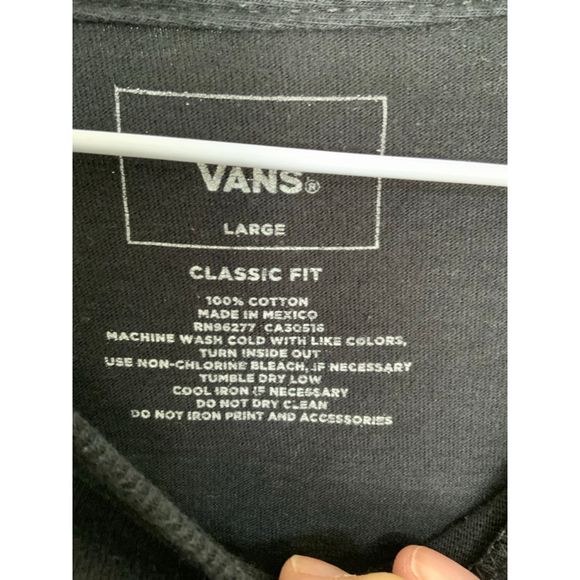 Vans Long Sleeve Tee Black Neon Green Large - Picture 2 of 5